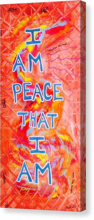 Iampeace Canvas Print featuring the painting I am Peace by Paul Carter