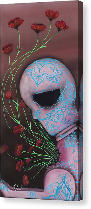 Day Of The Dead Canvas Print featuring the painting New Life by Abril Andrade