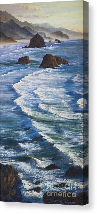  Seascape Canvas Print featuring the painting Oregon Coastline by Jeanette French