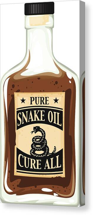 Quacking Canvas Print featuring the drawing Snake Oil Bottle by Big_Ryan