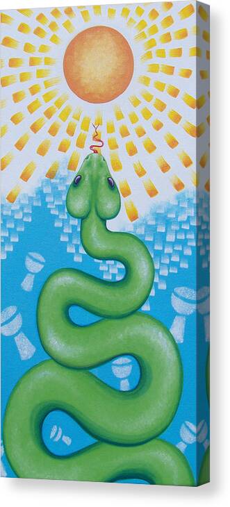 Solar Canvas Print featuring the painting Sola Serpent by Tiffany Aldridge