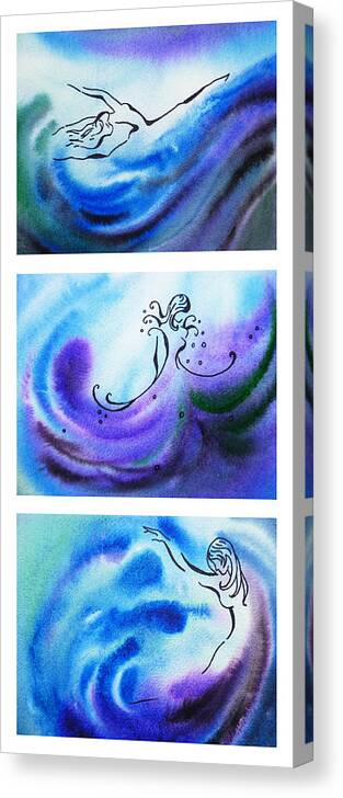 Abstract Canvas Print featuring the painting Dancing Water V by Irina Sztukowski