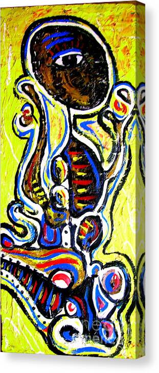 Abstract Canvas Print featuring the painting El Africano by Gustavo Ramirez