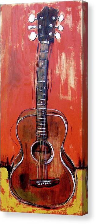 Guitar Canvas Print featuring the painting Laurelyn's Guitar by John Gibbs
