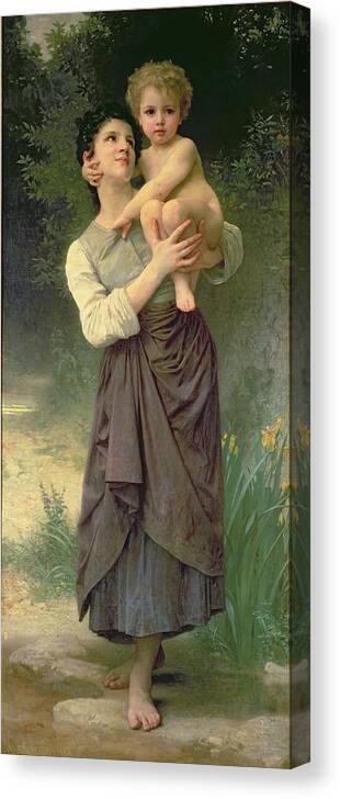 Mother And Child Canvas Print featuring the painting Mother and Child by William Adolphe Bouguereau