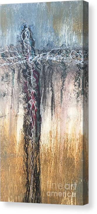 Abstract Canvas Print featuring the painting Crux 1 by Linda Cranston