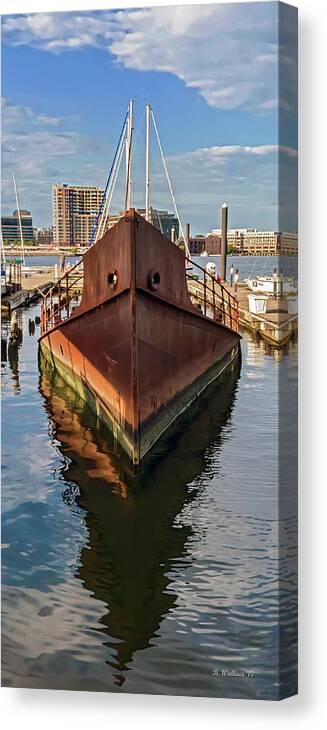 2d Canvas Print featuring the photograph Rust Bucket - Baltimore Museum Of Industry by Brian Wallace