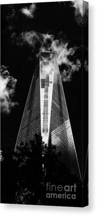Freedom Tower Canvas Print featuring the photograph The Dark Age Tower by Donato Iannuzzi