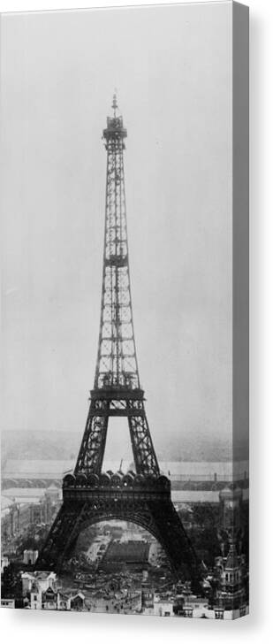 Civil Engineering Canvas Print featuring the photograph Eiffel Construction 11 by Henry Guttmann Collection