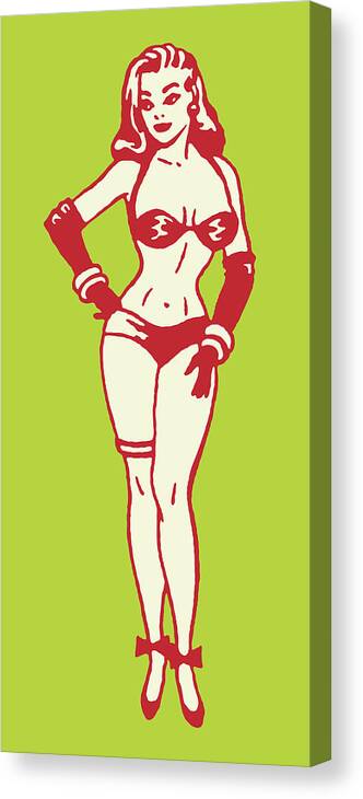 Accessories Canvas Print featuring the drawing Exotic Dancer by CSA Images