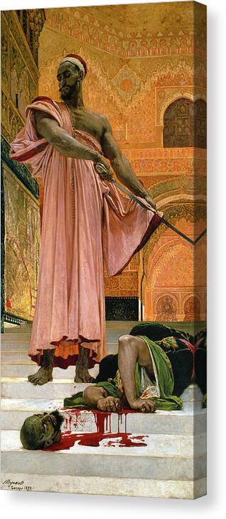 Judgment Canvas Print featuring the painting Execution without Judgment under the Moorish Kings of Granada, 1870 by Henri Regnault