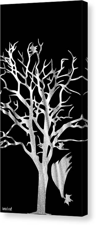 Tree Canvas Print featuring the digital art Silver Fall by Auranatura Art