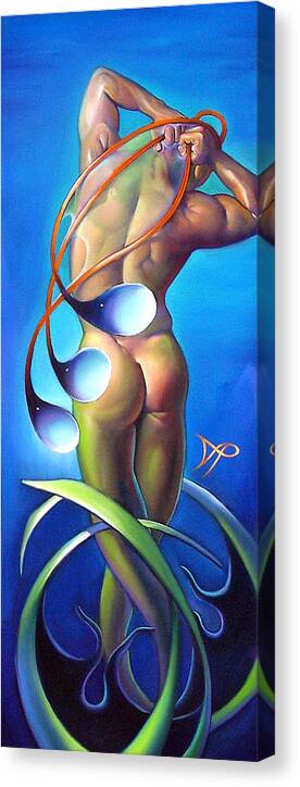 Siren Canvas Print featuring the painting Fin Angelo by Patrick Anthony Pierson