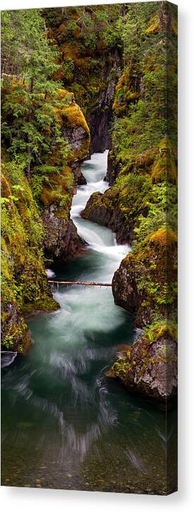 British Columbia Canvas Print featuring the photograph Little Qualicum River Canyon by Michael Russell