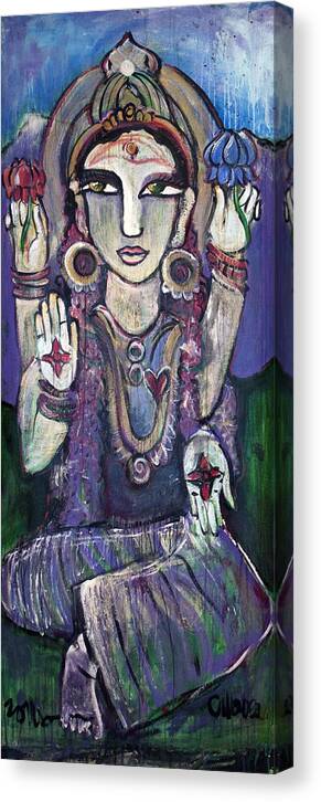 Parvati Canvas Print featuring the painting Love for Parvati by Laurie Maves ART
