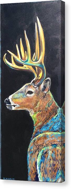 Wildlife Canvas Print featuring the painting Trophy Buck by Kathy Laughlin