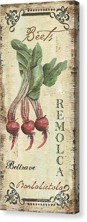 Kitchen Canvas Print featuring the painting Vintage Vegetables 3 by Debbie DeWitt
