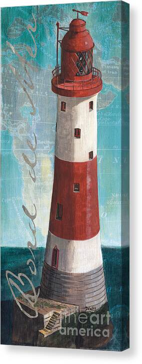Lighthouse Canvas Print featuring the painting Bord de Mer #1 by Debbie DeWitt