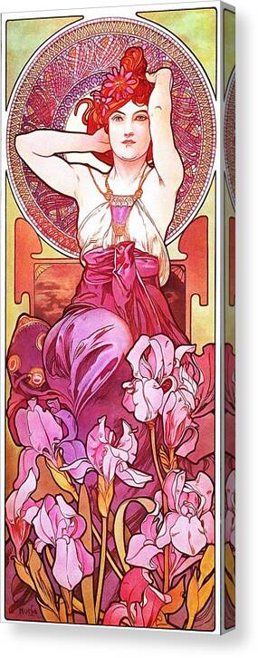 Mucha Canvas Print featuring the painting Amethyst by Alphonse Mucha