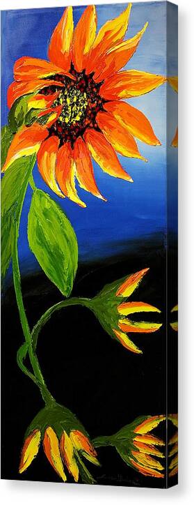  Canvas Print featuring the painting California Orange Sunflower #3 by James Dunbar