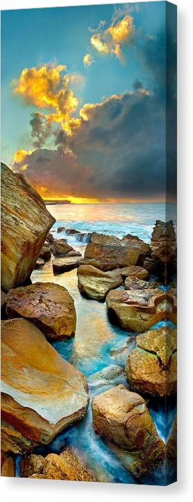 Landscape Canvas Print featuring the photograph Fire In The Sky by Az Jackson