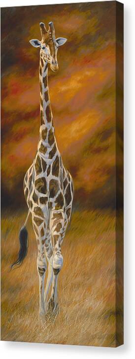 Giraffe Canvas Print featuring the painting Grace in Motion by Lucie Bilodeau