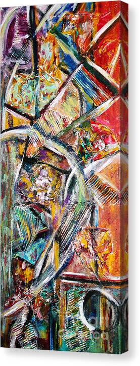 Color Abstract Canvas Print featuring the painting Mix and Match by Yael VanGruber