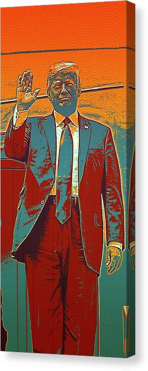 Man Canvas Print featuring the painting President Donald Trump Portrait Series 7 by Celestial Images
