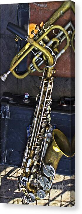 Sax Canvas Print featuring the photograph The Horns by Steven Parker