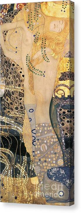 Gustav Klimt Canvas Print featuring the painting Water Serpents I by Gustav klimt