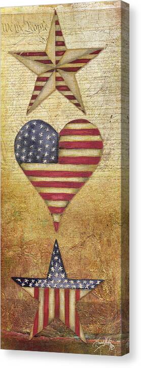 America Canvas Print featuring the mixed media America Stars I #1 by Elizabeth Medley