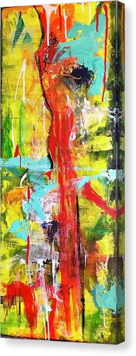 Abstract Canvas Print featuring the painting Flamenco by Laura Jaffe
