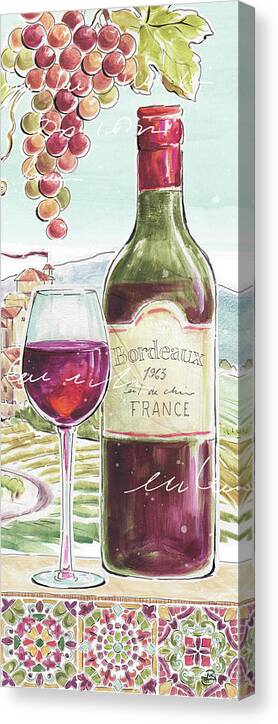 Alcohol Canvas Print featuring the painting Wine Country V #1 by Daphne Brissonnet