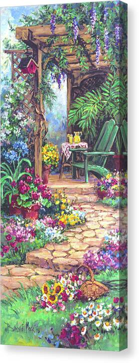 Garden Hideaway Canvas Print featuring the painting 975 Garden Hideaway by Barbara Mock