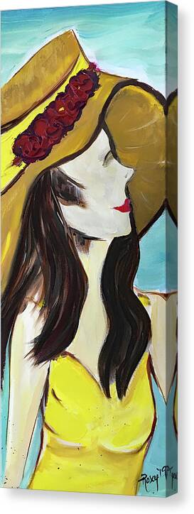Lady Canvas Print featuring the painting Lady in Yellow by Roxy Rich