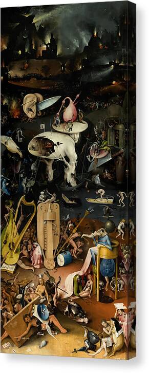 Jérôme Bosch Canvas Print featuring the painting The Garden of earthly delights #1 by Jerome Bosch
