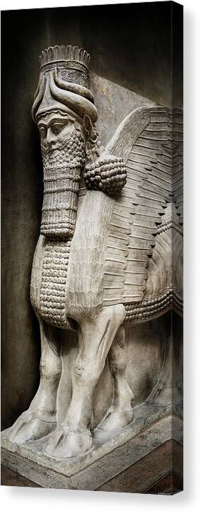Assyrian Human Headed Winged Bull Canvas Print featuring the photograph Assyrian Human-headed Winged Bull by Weston Westmoreland