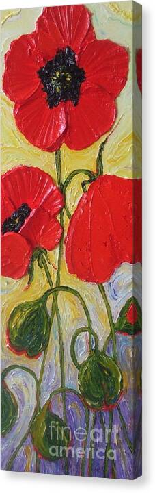 Red Poppy Paintings Canvas Print featuring the painting Red Poppies by Paris Wyatt Llanso