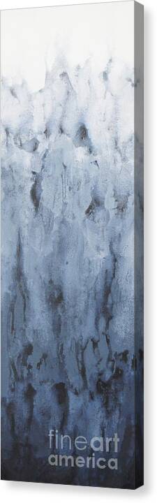 Black Watery Abstract Art Canvas Print featuring the painting Black Water by Shiela Gosselin