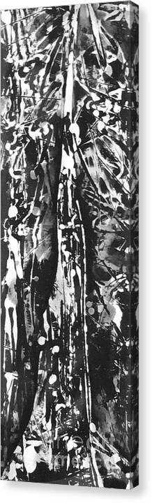 Trees Mono-prints Carol Rashawnna Williams Nature Black And White Canvas Print featuring the painting Father by Carol Rashawnna Williams
