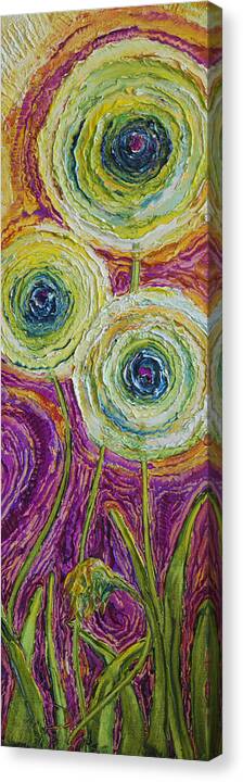 Flowers In Heaven Canvas Print featuring the painting Heaven's Flowers by Paris Wyatt Llanso