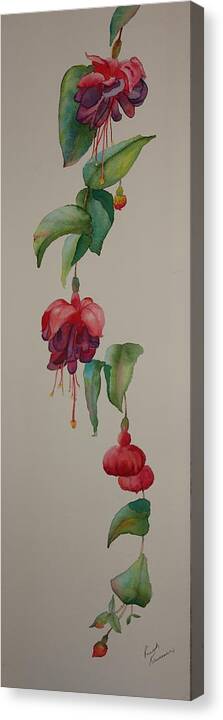 Climbing Vine Canvas Print featuring the painting Social Climber II by Ruth Kamenev