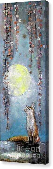 Moon Canvas Print featuring the painting Moon Gaze by Manami Lingerfelt