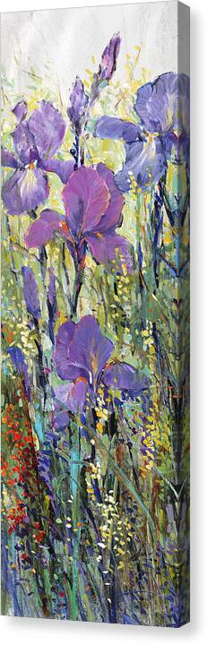 Flower Canvas Print featuring the painting Iris Field I by Tim Otoole