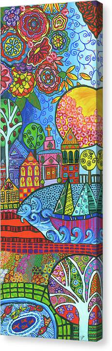 Houses Canvas Print featuring the painting New Pair Of Glasses by Debra Denise Purcell