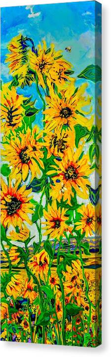 Sunflowers Canvas Print featuring the painting Ashkenazi Sunflowers by Marysue Ryan