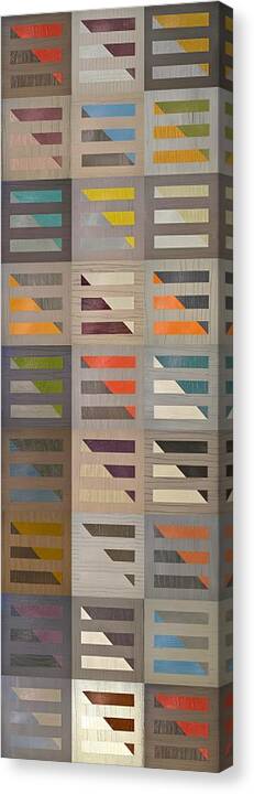 Abstract Canvas Print featuring the painting Color Grid Study 2.0 by Michelle Calkins