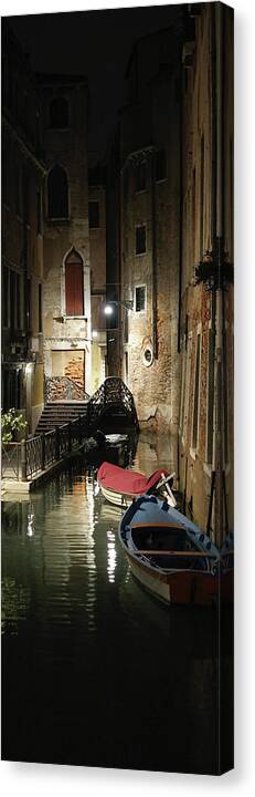 Night Canvas Print featuring the photograph DSCF0000365 - Da Mario, Venice night view by Marco Missiaja