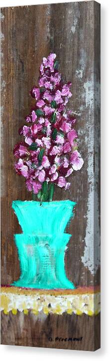  Canvas Print featuring the painting Lilacs in a Vase by David McCready