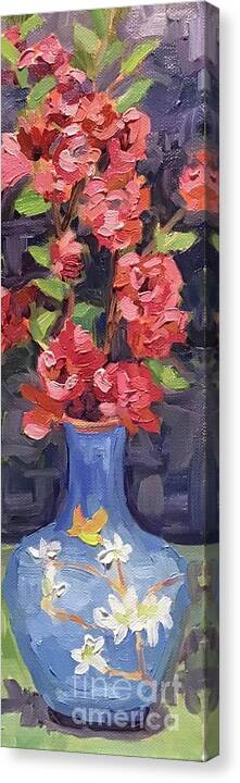 Quince Canvas Print featuring the painting Quince #3 by Anne Marie Brown